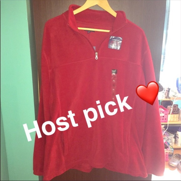BRAND NEW Men's red fleece pullover jacket - Picture 2 of 5